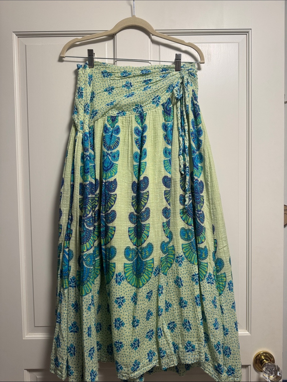 Love the Label Green/Blue Gauze Maxi Skirt